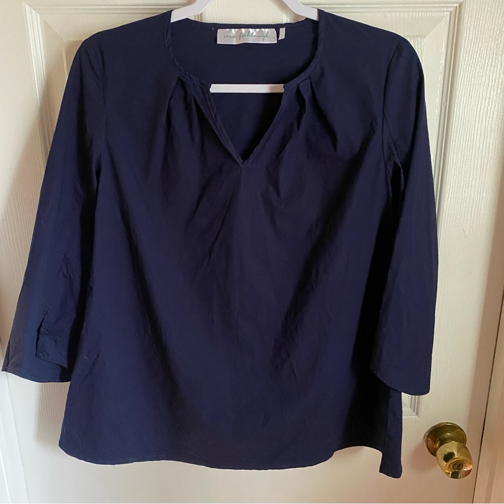 Vera Fishbaugh Navy Blue Shirt Small
